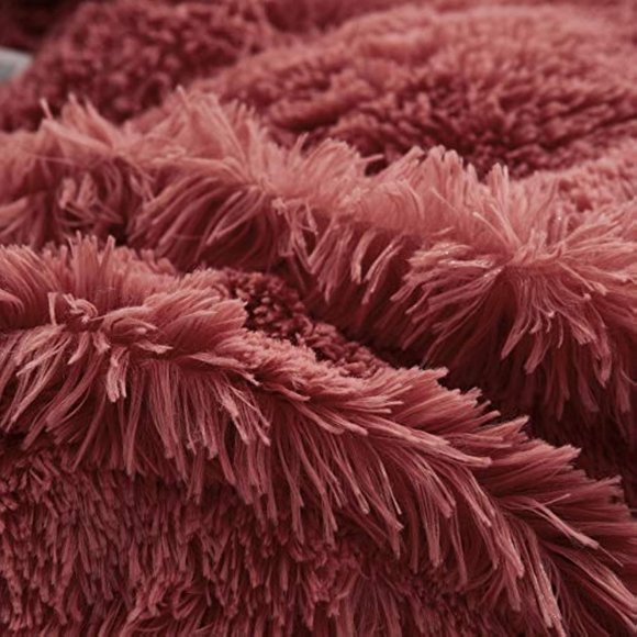 Shaggy Fluffy Faux Fur Duvet Cover Set Button Closure Velvety Bedding Se… - Picture 6 of 6